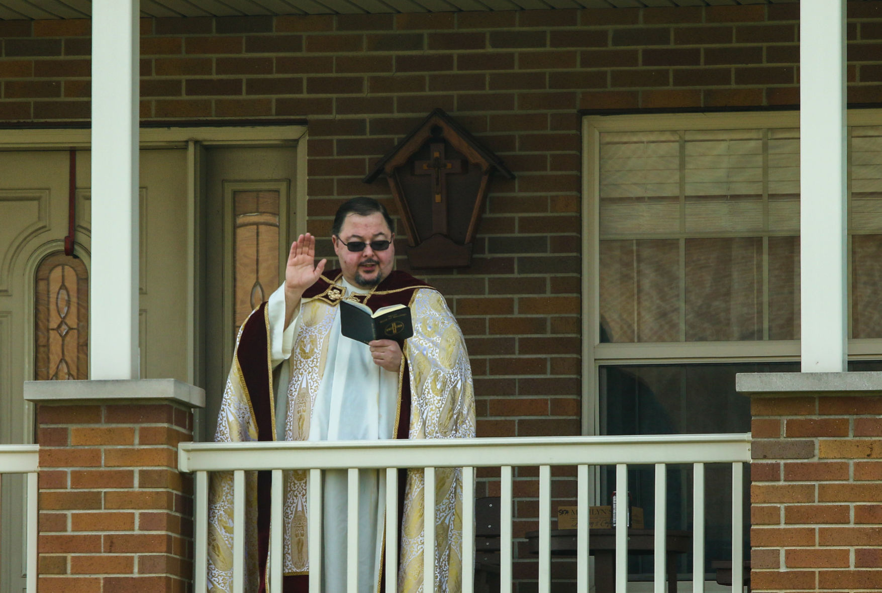 Fr. James Wozniak blesses baskets